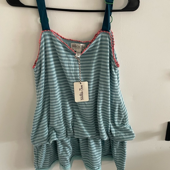 Blue Striped Matilda Jane Peplum Tank - Picture 1 of 3